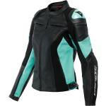 Dainese Racing 4 Veste en cuir de moto pour dames, noir-bleu, taille 50 pour femmes