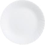 Assiettes plates blanches à rayures en verre diamètre 30 cm 