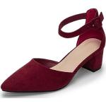 Chaussures rouges en daim en daim pour pieds larges Pointure 38 look fashion pour femme 