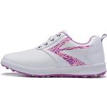 Chaussures de golf violettes en cuir résistantes à l'eau Pointure 35 look casual pour femme 