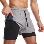 Shorts de ping pong gris clair en polyester respirants Taille L look fashion pour homme 