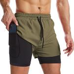 Shorts de ping pong verts en polyester respirants Taille XL look fashion pour homme 