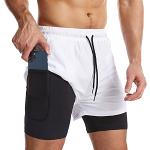 Shorts de ping pong blancs en polyester respirants Taille XL look fashion pour homme 