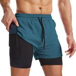 Shorts de cyclisme bleus en polyester respirants Taille L look fashion pour homme 