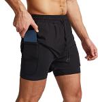 Shorts de ping pong noirs en polyester respirants Taille S look fashion pour homme 