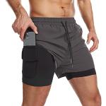 Shorts de ping pong gris en polyester respirants Taille L look fashion pour homme 