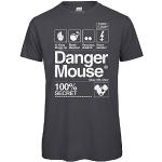 Danger Mouse 100% Secret T-shirt pour homme - Gris - Large