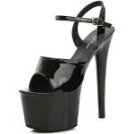 Sandales à talons noires en caoutchouc Pointure 40 avec un talon de plus de 9cm plus size look sexy pour femme 