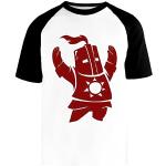 Dark Souls Solaire T-Shirt Baseball Blanc Unisexe Manches Courtes Noir