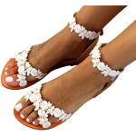 Tongs  blanches à strass Pointure 43 look fashion pour femme 