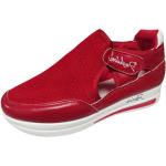 Chaussures de running rouges à strass à bouts ouverts Pointure 38 look fashion pour femme 