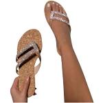 Sandales plates transparentes à paillettes look sportif pour femme 