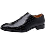 Chaussures à boucles de mariage noires en cuir synthétique à bouts carrés Pointure 46 classiques pour homme 