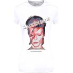 T-shirts blancs à manches courtes David Bowie à manches courtes look fashion pour femme 