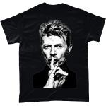 T-shirts bleues saphir en coton David Bowie look vintage pour femme 