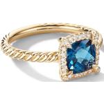 Bagues topaze David yurman bleues en or jaune 18 carats en diamant pour femme 