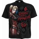 T-shirts Dc Comics noirs en coton à manches courtes Suicide Squad Harley Quinn à manches courtes Taille L look gothique pour homme 