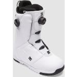 Boots de snowboard DC Shoes Control blanches en caoutchouc medium souples à laçage BOA en promo 