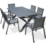 Tables de jardin DCB Garden gris anthracite en aluminium 6 places 