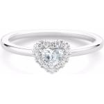 Bagues argentées en platine en diamant en diamant Halo avec certificat d'authenticité Taille 51 pour femme 