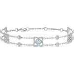 Bracelets argentés en or blanc en or blanc 18 carats en diamant avec certificat d'authenticité pour femme 