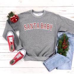 | De Sweat-Shirt Santa Baby Pulls Noël Mignons | Fête Moche Cadeau Pour Les Femmes Vêtements Vacances Confortables