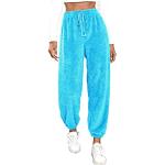 Pantalons de randonnée bleus en velours Taille L plus size look fashion pour femme 
