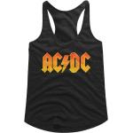 T-shirts à imprimés orange AC/DC sans manches Taille XXL look Rock pour femme 