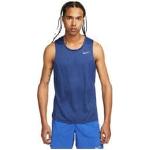 Débardeurs longs Nike Miler bleus en fil filet respirants sans manches Taille XL look casual pour homme en promo 