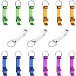 Porte-clés décapsuleurs multicolores en aluminium en lot de 15 