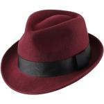 Chapeaux Fedora rouge bordeaux en feutre 58 cm Taille XL look fashion pour homme 