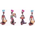 Statuettes africaines multicolores en résine à motif Afrique de 16 cm style ethnique 