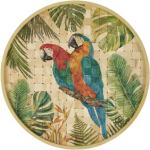 Déco murale en bambou imprimé perroquets D80
