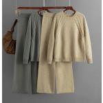 Pullovers d'automne kaki patchwork en fibre synthétique Taille L look casual pour femme 