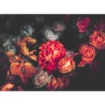 Papiers peints panoramiques roses à motif fleurs romantiques 