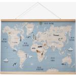 Affiches Vertbaudet bleues en papier imprimé carte du monde 