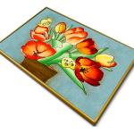 Décoration Table - Bouquet De Tulipes Coloré Set Peints À La Main
