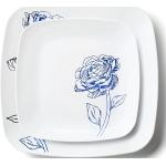 Assiettes carrées blanches en porcelaine incassables diamètre 18 cm 