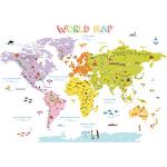 Autocollants multicolores imprimé carte du monde 