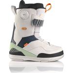 Boots de snowboard Deeluxe blanches medium souples à laçage BOA Pointure 25,5 en promo 