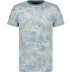 T-shirts Deeluxe bleu ciel à fleurs à manches courtes à manches courtes Taille L look fashion pour homme 