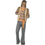 Déguisements des années 70 marron à rayures Taille XXL look hippie pour homme 