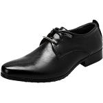 Chaussures de running d'automne noires en microfibre légères à bouts pointus pour pieds larges à lacets Pointure 43 classiques pour homme 