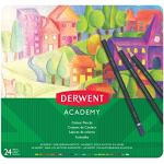 Derwent Academy - Set de 24 Crayons de Couleurs dans une Boîte de Rangement, Faciles à Mélanger, pour Coloriage / Dessin / Illustration, Qualité Professionnelle, 2301938