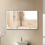 Miroirs de salle de bain gris en aluminium style campagne 