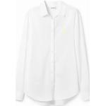 Chemises Desigual blanches à rayures en viscose à manches longues à manches longues Taille L pour femme 