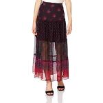 Jupes longues Desigual rouges à fleurs à volants lavable en machine Taille XL look fashion pour femme 