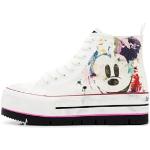 Baskets montantes Desigual blanches en toile Mickey Mouse Club Mickey Mouse à lacets Pointure 39 look casual pour femme 