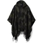 Desigual Poncho_Abstract, 4003 Military Green, Vert, Taille Unique Femme