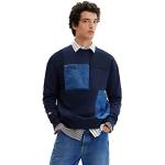 Sweats Desigual bleu marine patchwork à manches longues Taille XL look fashion pour homme 